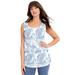 Plus Size Women's Scoopneck One + Only Tank Top by June+Vie in Pearl Grey Marble (Size 10/12)