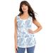 Plus Size Women's Scoopneck One + Only Tank Top by June+Vie in Pearl Grey Marble (Size 14/16)