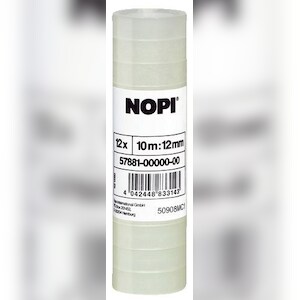 Nopi 57881-00000-00 Klebefilm NOPI® transparent, PP, unsichtbar, Bandgröße (L x B): 10 m x 12 mm Image