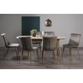 Bentley Designs Dansk Scandi Oak 6-8 Seater Extending Dining Table Set with 6 Eriksen Grey Velvet Chairs