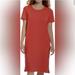 Jessica Simpson Dresses | Bnwot Jessica Simpson Midi Crepe Coral Dress With Back Seam & Short Cuff Sleeve | Color: Orange | Size: S