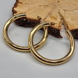 Free People Jewelry | Fp Chunky Bold Gold Hoop Earrings/Studs Hoops | Color: Gold/Yellow | Size: Os