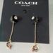 Coach Jewelry | - Coach- Gold Tone Dangle Flavor And Ladybug With Rhinestone Eyes Earrings | Color: Gold | Size: Os