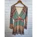 Anthropologie Dresses | Anthropologie Everly Womens Size Large Dress Geometric Teal Pink Red Boho Sheer | Color: Brown/Green | Size: L