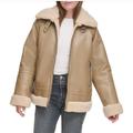 Levi's Jackets & Coats | Levi’s Relaxed Faux Shearling And Faux Leather Aviator Jacket | Color: Cream/Tan | Size: L