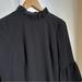 J. Crew Dresses | J. Crew Shift Dress Black Midi 3/4 Sleeve Ruffle Neck & Ruffle Sleeves | Color: Black | Size: 0
