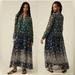 Free People Dresses | Free People Women's Blue See It Through Floral Maxi Dress | Color: Blue | Size: M