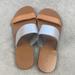 J. Crew Shoes | J Crew Tan Silver Slide On Sandals New Never Been Worn Sandals Size 6 Women’s | Color: Silver/Tan | Size: 6