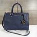 Michael Kors Bags | Michael Kors Navy Blue Saffiano Leather Satchel Shoulder Bag Purse | Color: Blue/Gold | Size: Os