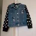 Disney Jackets & Coats | Disney Junior Minnie Mouse Jean Jacket With Ears Size 5 | Color: Black/White | Size: 5tg