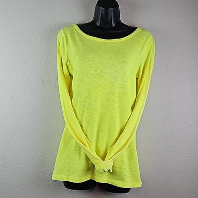 J. Crew Tops | J. Crew | Women's Neon Yellow Burn Out Long Sleeve Slub Cotton Painter Tee Sz M | Color: Yellow | Size: M