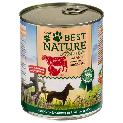 12x 800g Best Nature Dog Adult Pute, Rind & Karotten Hundefutter nass