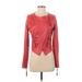 Georgie Faux Leather Jacket: Short Red Print Jackets & Outerwear - Women's Size Small