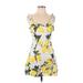 PrettyLittleThing Casual Dress - A-Line: Yellow Floral Dresses - Women's Size 4