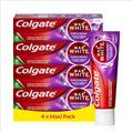 Colgate Zahnpasta Max White Purple Reveal 4x75ml - für weißere Zähne & ein strahlendes Lächeln