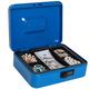 Kasten Cash Box with Combination Lock, Metal Cash Box with Money Tray, 9.84"x 7.87"x 3.54", Medium Blue