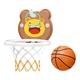 Basketball Hoop Set, Suction Cup Dynamic Lighting Mini Basketball Hoop Firm Installation Punch Cute Infrared Induction Foldable for School (Yellow Basketball Board)