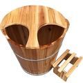 PUCHEN NaturalWoodenFootbathBucket,PedicureBasin40CmHeightFootBathBarrelWoodenBucketFootBarrelsMassageBeadsFootTubWoodenBarrelsMiddle-AgedandElderlyHealthCareGiftloftyambition Comfortable anniversary