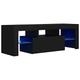 Gecheer TV Unit Cabinet TV Stand TV Unit TV Storage Cabinet with LED Lights Living Room, Entertainment Center Furniture Black 120x35x40 cm