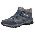 Winter Shoes Men's Non-Slip Lined Snow Boots Hiking Shoes Barefoot Shoes Winter Winter Boots Outdoor Men's Shoes Short Shaft Trainers Men's Thickened Leather Boots Fashion Slip-On Boots, 01 Navy, 7 UK