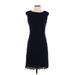 Lauren by Ralph Lauren Casual Dress - Party Crew Neck Sleeveless: Blue Solid Dresses - Women's Size 4