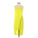 BCBGMAXAZRIA Cocktail Dress - Sheath Open Neckline Sleeveless: Yellow Solid Dresses - Women's Size 2