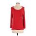 Calvin Klein Long Sleeve Top Red Scoop Neck Tops - Women's Size X-Small