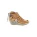 FLY London Wedges: Tan Solid Shoes - Women's Size 36 - Peep Toe