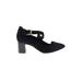 Rockport Heels: Pumps Chunky Heel Casual Black Print Shoes - Women's Size 7 - Pointed Toe