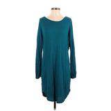 Charlotte Russe Casual Dress - Sweater Dress Crew Neck Long Sleeve: Teal Dresses - Women's Size Medium