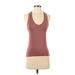 Allyson Felix x Athleta Active Tank Top: Brown Color Block Activewear - Women's Size Small