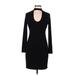 Express Casual Dress - Sheath Mock Long sleeves: Black Print Dresses - Women's Size 8