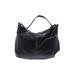 Perlina Leather Hobo Bag: Pebbled Black Solid Bags