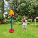 62.2'' Red, Yellow and Blue Children's Outdoor Indoor Basketball Frame Toy, Adjustable Height