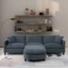 Elegance Couch 3 Seater Foam Sofa Set w Throw Pillows and Ottoman for Living Room