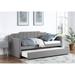 Twin Size Linen Upholstered Daybed with Pull out Twin Size Trundle,Gray