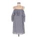 Amanda Uprichard Casual Dress - Mini Square Sleeveless: Blue Print Dresses - Women's Size Medium