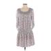 Shoshanna Casual Dress - DropWaist Scoop Neck 3/4 sleeves: Pink Print Dresses - Women's Size 8