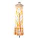 Holding Horses Casual Dress - A-Line Scoop Neck Sleeveless: Yellow Plaid Dresses - Women's Size Medium