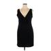 Allen B. by Allen Schwartz Casual Dress - Sheath V-Neck Sleeveless: Black Print Dresses - Women's Size X-Large