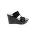 Charles by Charles David Wedges: Slip-on Platform Chic Black Print Shoes - Women's Size 5 - Open Toe