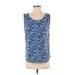 Lands' End Tank Top Blue Animal Print Square Tops - Women's Size Small