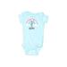 Gerber Short Sleeve Onesie: Blue Acid Wash Print Bottoms - Size 0-3 Month