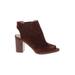 Anthropologie Heels: Chelsea Boots Chunky Heel Boho Chic Brown Solid Shoes - Women's Size 10 - Peep Toe