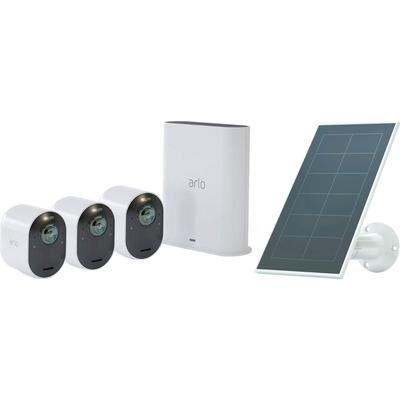 ARLO Überwachungskamera "Ultra 2 Spotlight Kabelloses 4K-UHD-Überwachungssystem mit 3 Kamera", schwarz-weiß (weiß, schwarz), B:5,2cm H:8,9cm T:7,84cm, Überwachungskameras Image