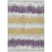 Gray 46 x 30 x 0.19 in Area Rug - Bungalow Rose Leis Striped Machine Woven Indoor/Outdoor Area Rug in Silver | 46 H x 30 W x 0.19 D in | Wayfair