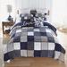Donna Sharp Checkerboard Indigo 100% Cotton 3 Piece Quilt Set Cotton in Black/Blue/Gray | King Quilt + 2 King Sham | Wayfair 754069601097