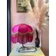 "Luxury 12\" Handmade Hot Pink Velvet Fringe Lampshade, Art Deco Vintage lampshade, Victorian lampshade, gold Tassel Light, beaded fringe"