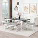 Tusuton Modern 6-Piece Extendable Dining Table Set in Gray/White | Wayfair JB0216-01