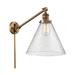 Beachcrest Home™ Moser 1 - Light Dimmable Plug-in Swing Arm Lamp Glass/Metal in Gray/Yellow | 16 H x 12 W x 16 D in | Wayfair